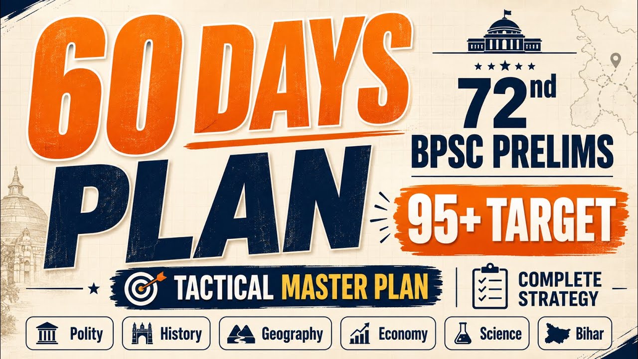 72nd BPSC Prelims in 60 Days | Complete Study Plan + Revision Strategy | 95+ Target | BPSC 2026