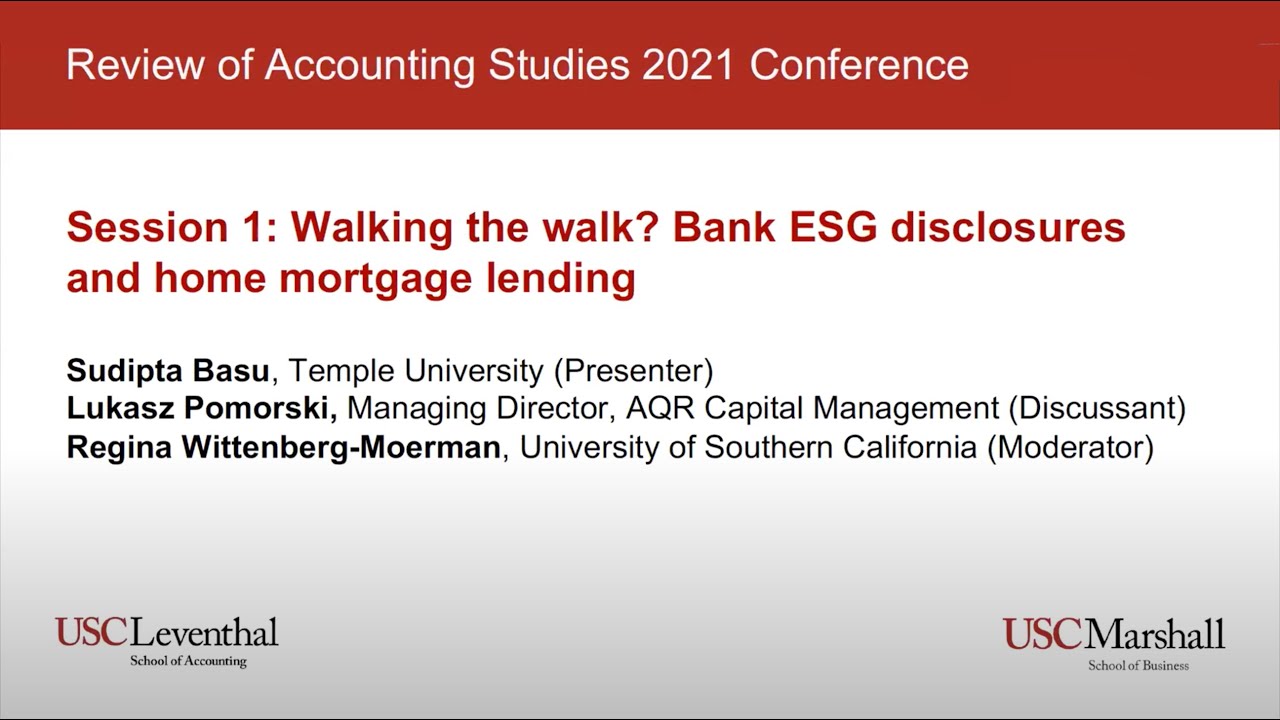 Walking the walk? Bank ESG disclosures and home mortgage lending | Review of Accounting Studies