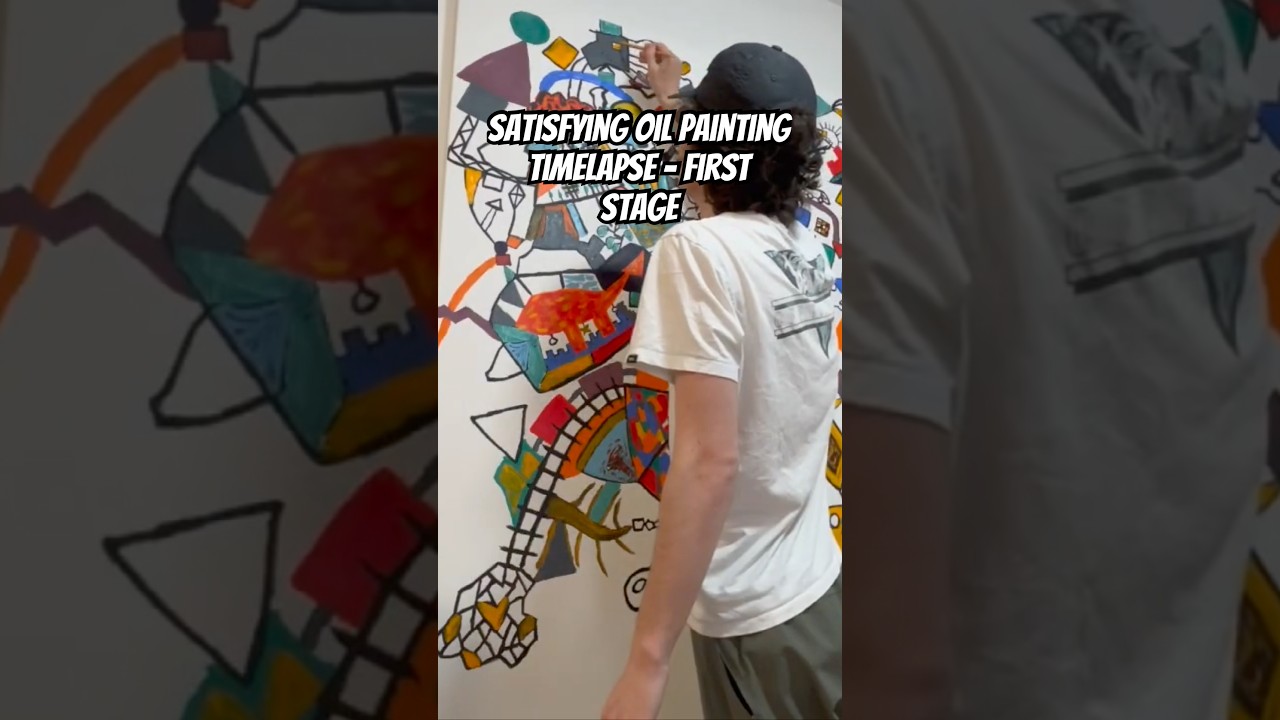 Satisfying Oil Painting Timelapse - First Stage of My MASSIVE Painting!