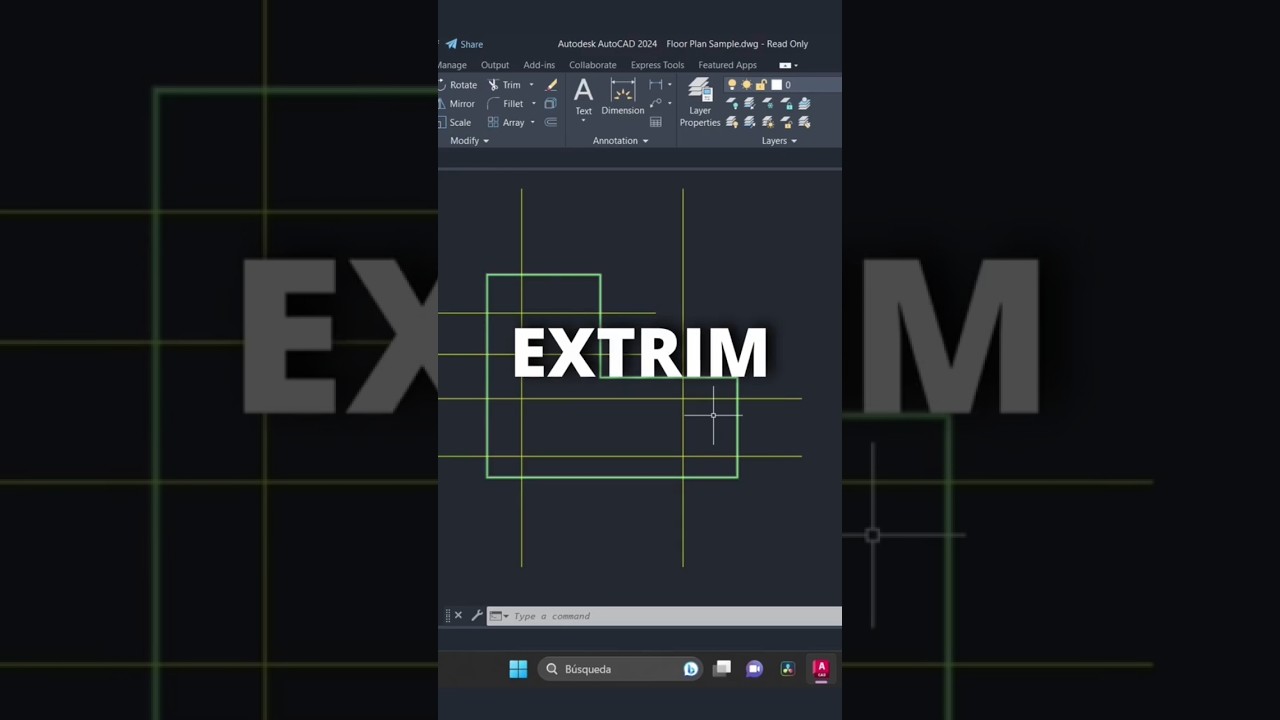 EXTRIM #autocad #autocad2d #autocadtutorial #autocadtips