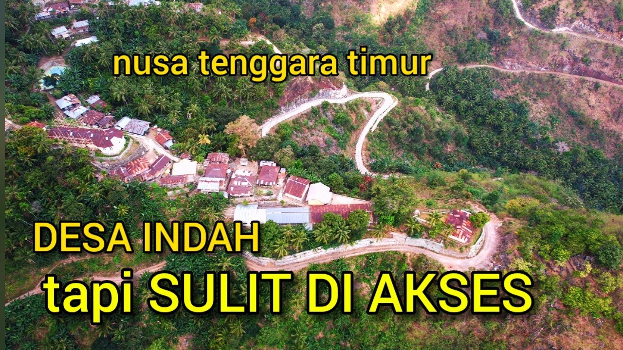 DRONE AERIAL KAMPUNG REKA Berdiri diatas bukit terjal | Melihat kampung terpencil di pulau Flores