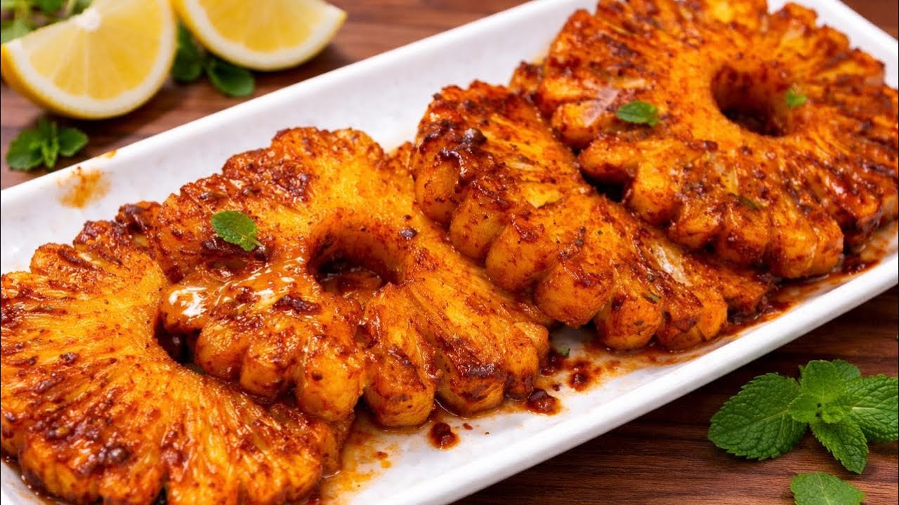 ये Starter घर में सब फ़रमाइश कर के बनवाते है 😋🥳🫣 बड़े स्वाद से खाते हैं !! Caramelised Pineapple 