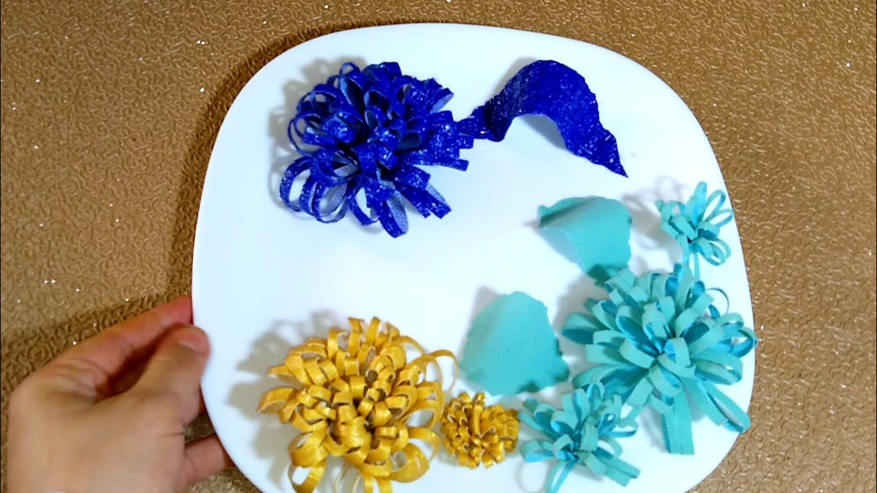 اسهل وردة بسكاي لتزين أعمالكم سكاي (اشغال يدويه بدون خياطة)