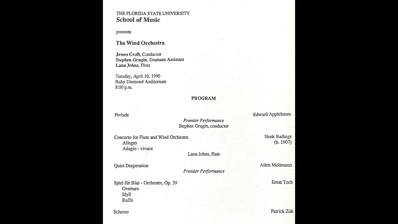 Allen conducts FSU's Wind Orchestra playing his 