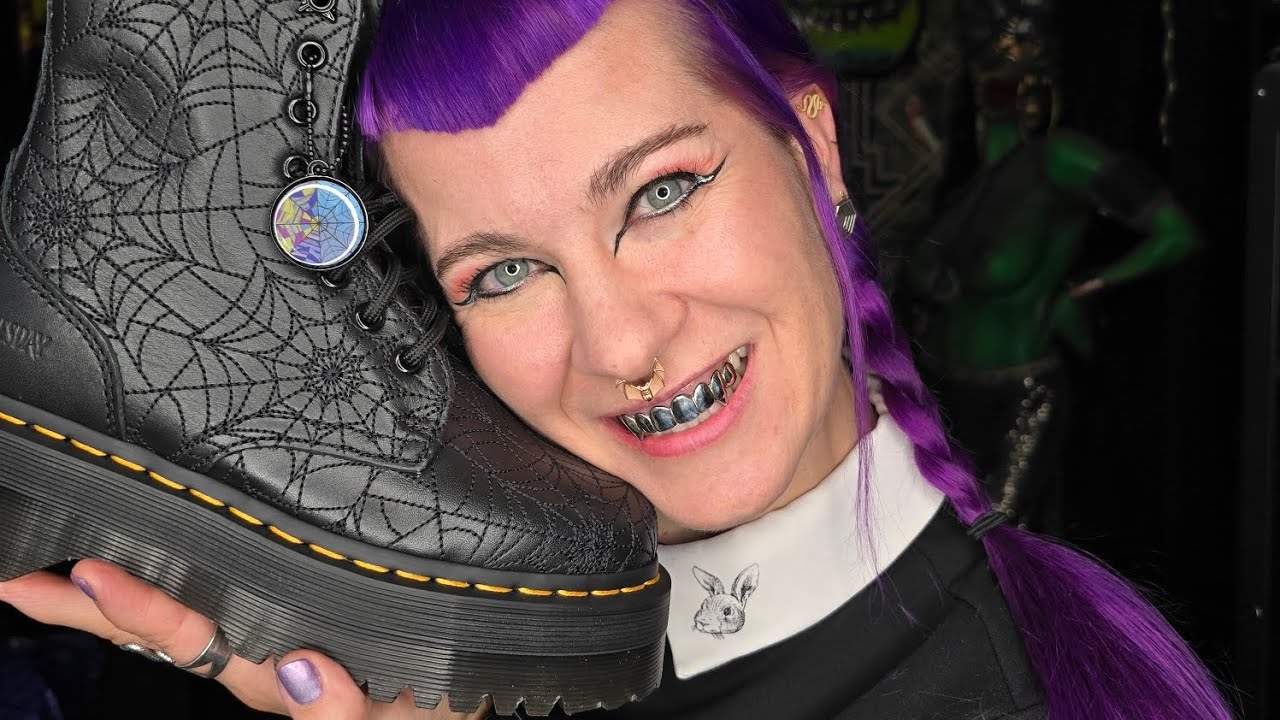 Dr. Martens x Wednesday unboxing! Jadon spiderweb boots