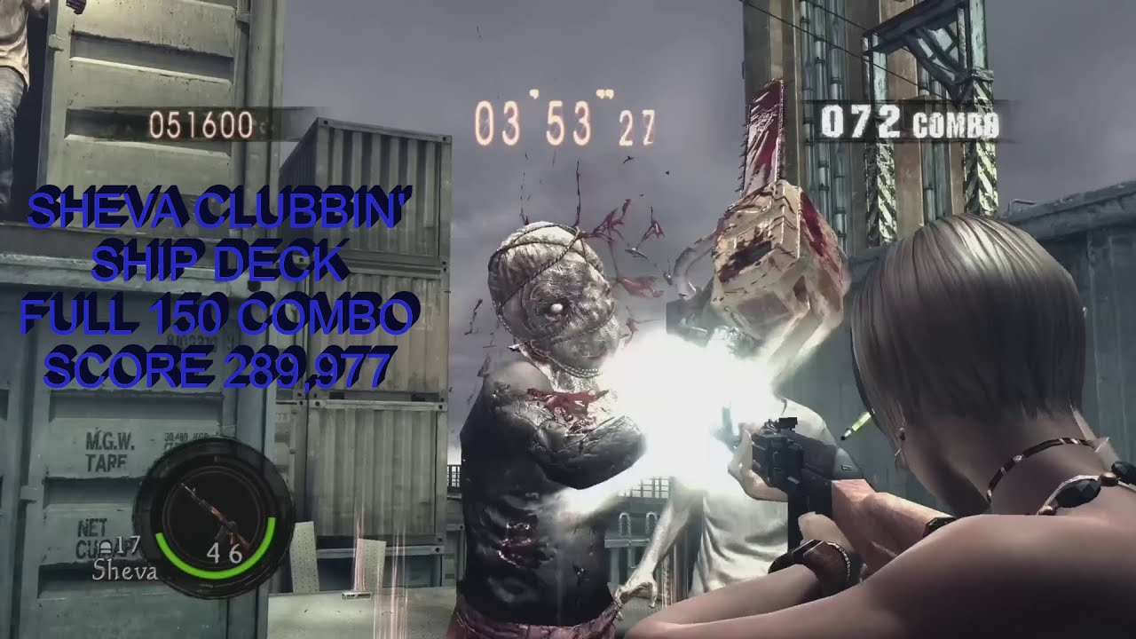 Resident Evil 5 | The Mercenaries | Sheva Clubbin' | Ship Deck | Full 150 Combo