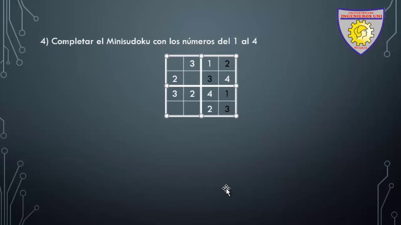 13 Clase RM Minisudoku - Quinto Grado de Primaria