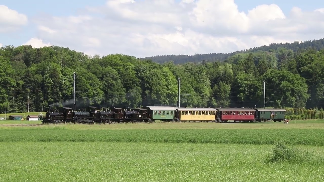 150 Jahre Emmentalbahn, Ankunft der 4 Dampfloks in Worb SBB