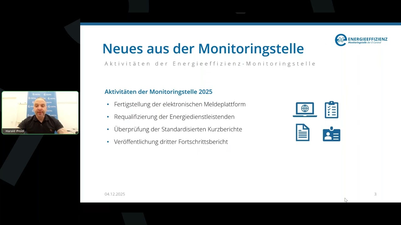 E-Control Webinar "Energieeffizienz – Neues aus der Monitoringstelle"