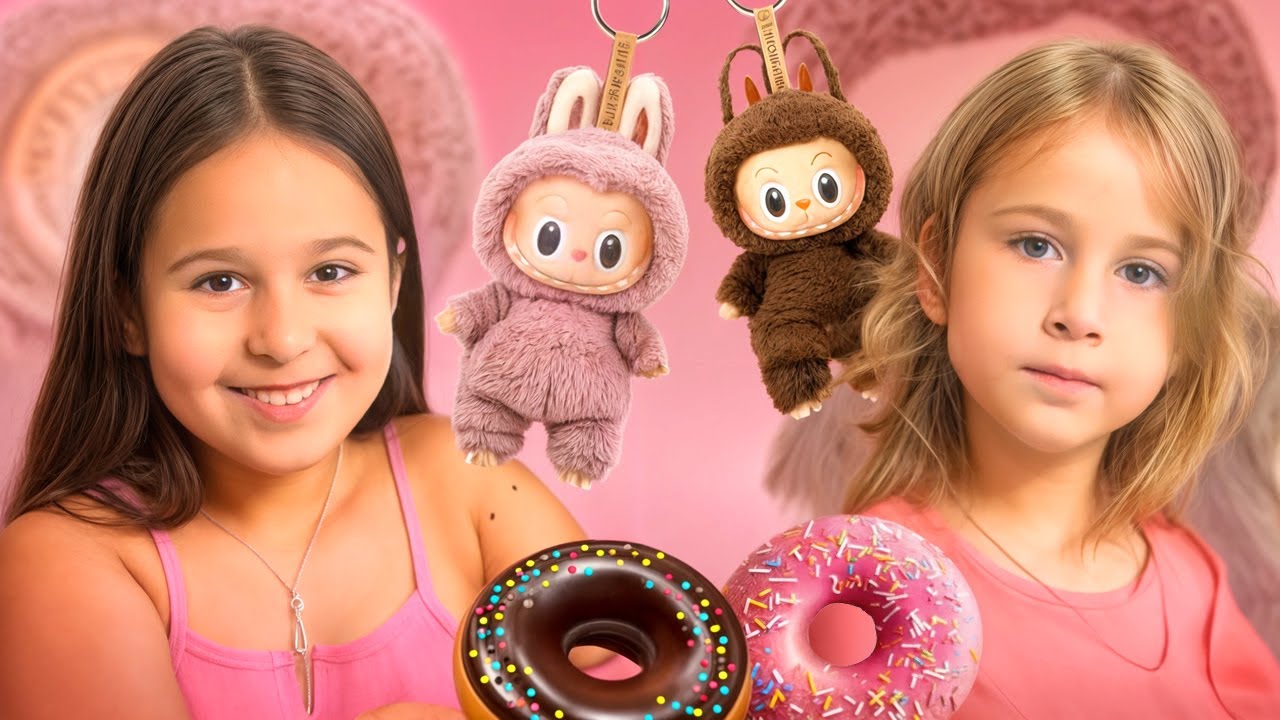 Сюрприз для дочек! Новые игрушки Labubu и пончики в кафе 🎀🍩