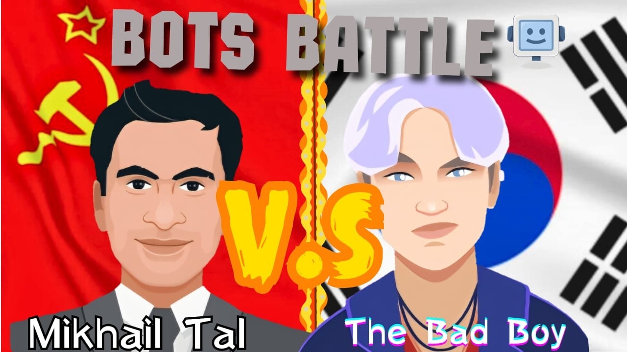 BOTS BATTLE! #1 |  Mikhail Tal bot V.S The Bad Boy bot