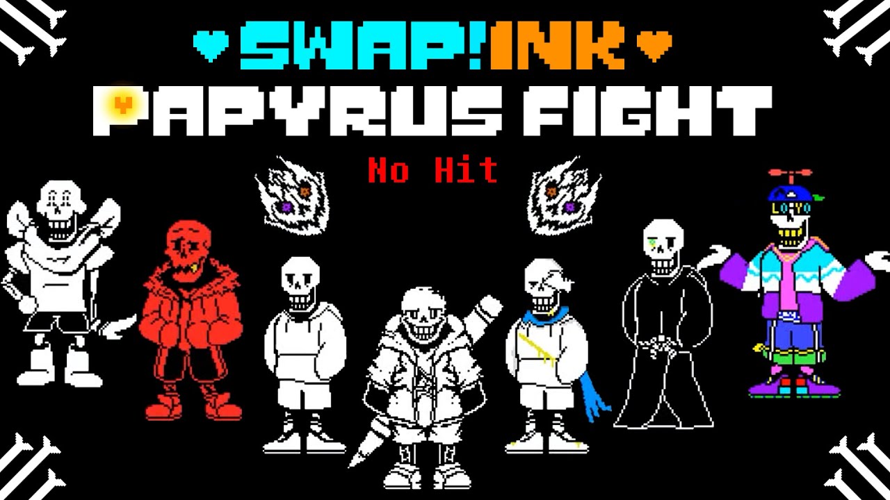 {No Hit} Swap!Ink Papyrus Fight! (Undertale Fangame)