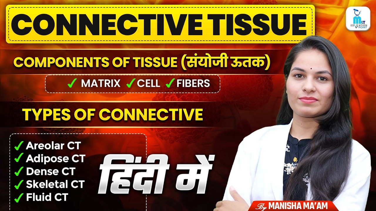 Connective tissue | Connective tissue in hindi | Components of tissue | types of connective tissue