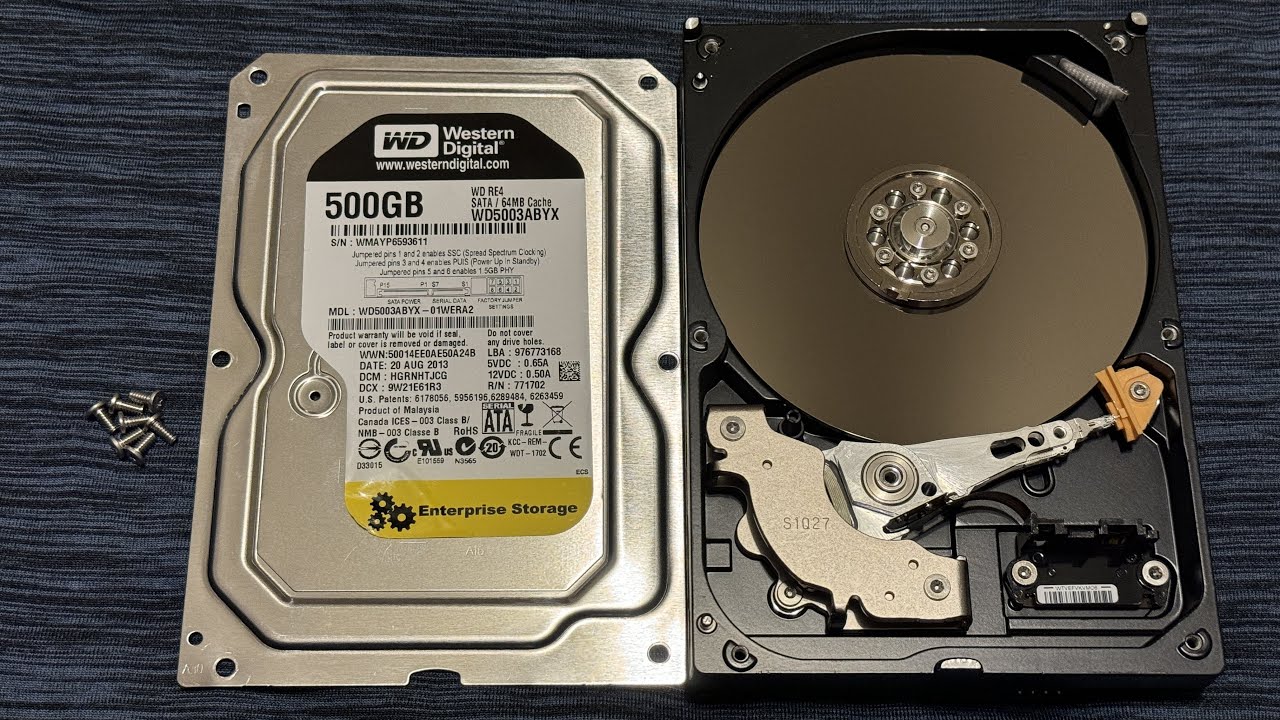 Failing Western Digital Enterprise WD5003ABYX Inside View