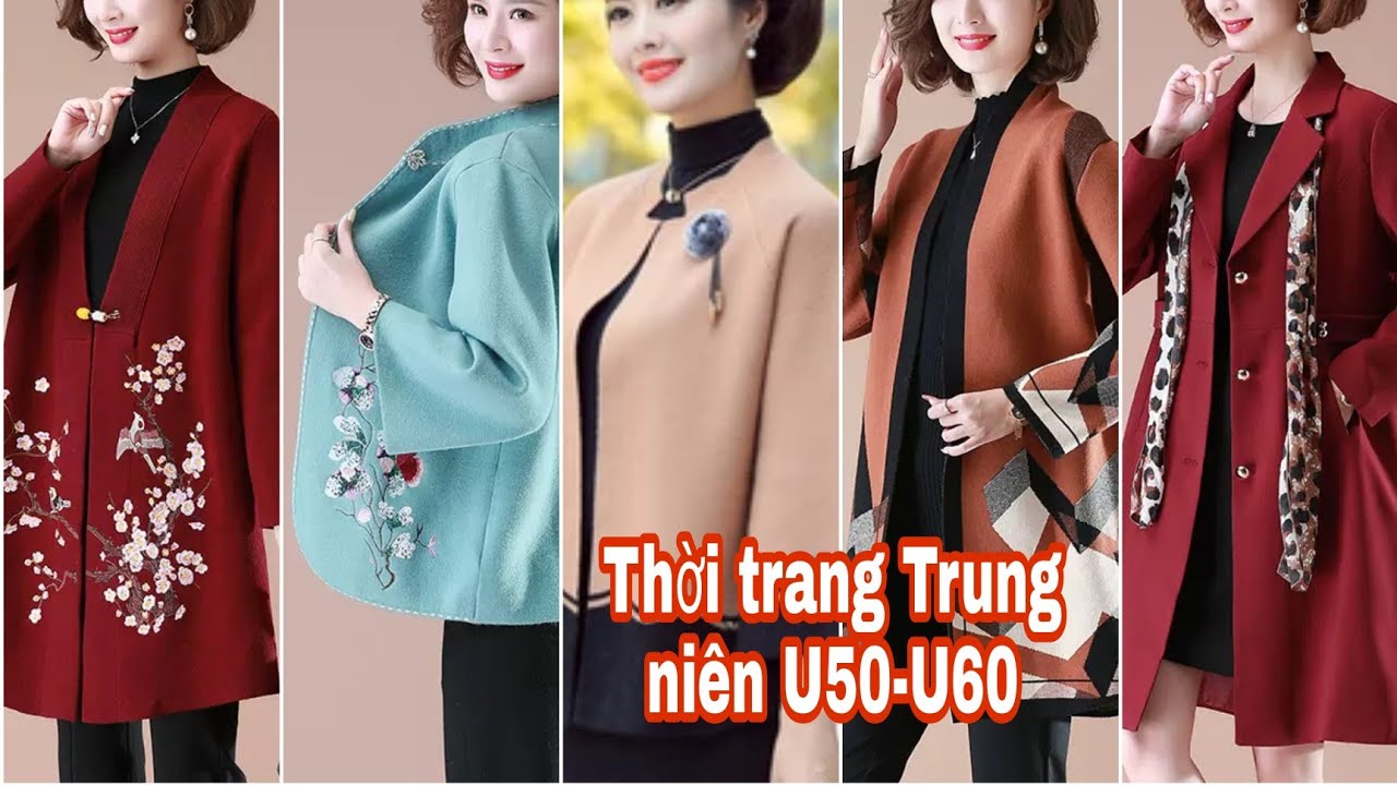 Những mẫu áo khoác đẹp cho phụ nữ tuổi trung niên U50-U60|Thời trang trung niên #p2