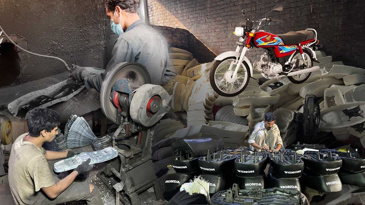 From Rusty Sheets To Motorcycle Comfort | Amazing Making of 70cc Bike Seats In a Factory