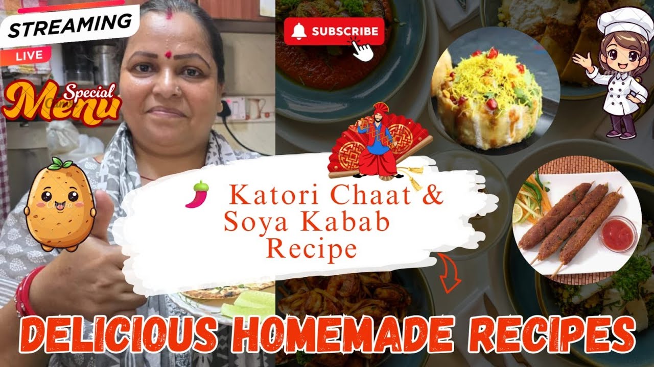🔴LIVE🌶️ Katori Chaat & Soya Kabab Recipe LIVE | Crispy Chaat + High Protein Snack |