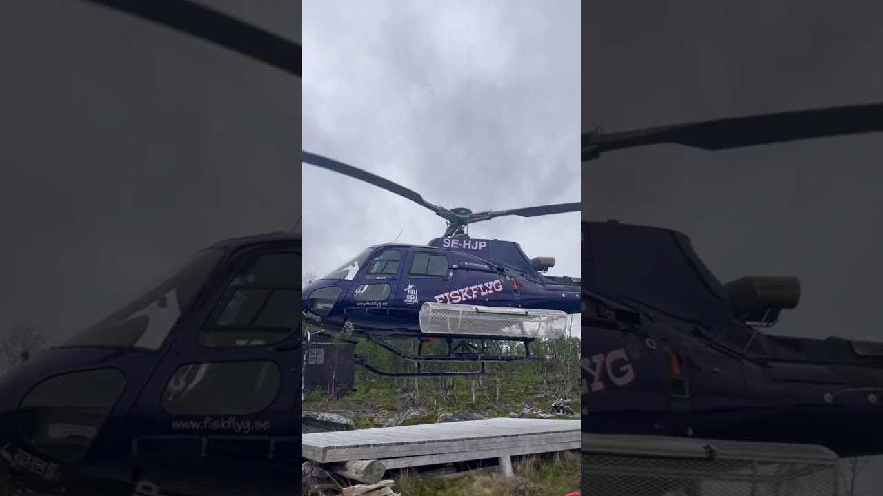 Flying Helicopter going to other side of the Mountain/Ritsem Sweden 2024/Fiskflyg