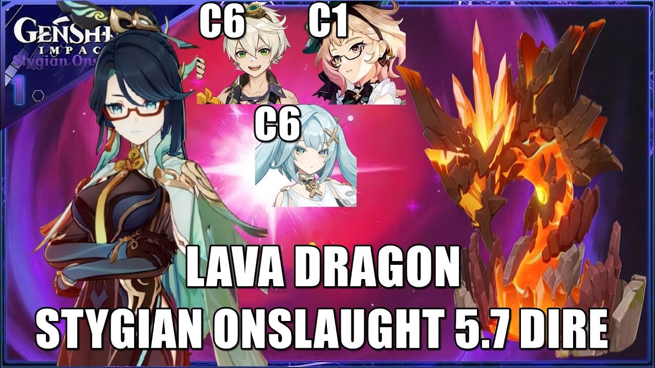 Stygian Onslaught 5.7 Dire Lava Dragon VI Cloud Retainer Genshin Impact