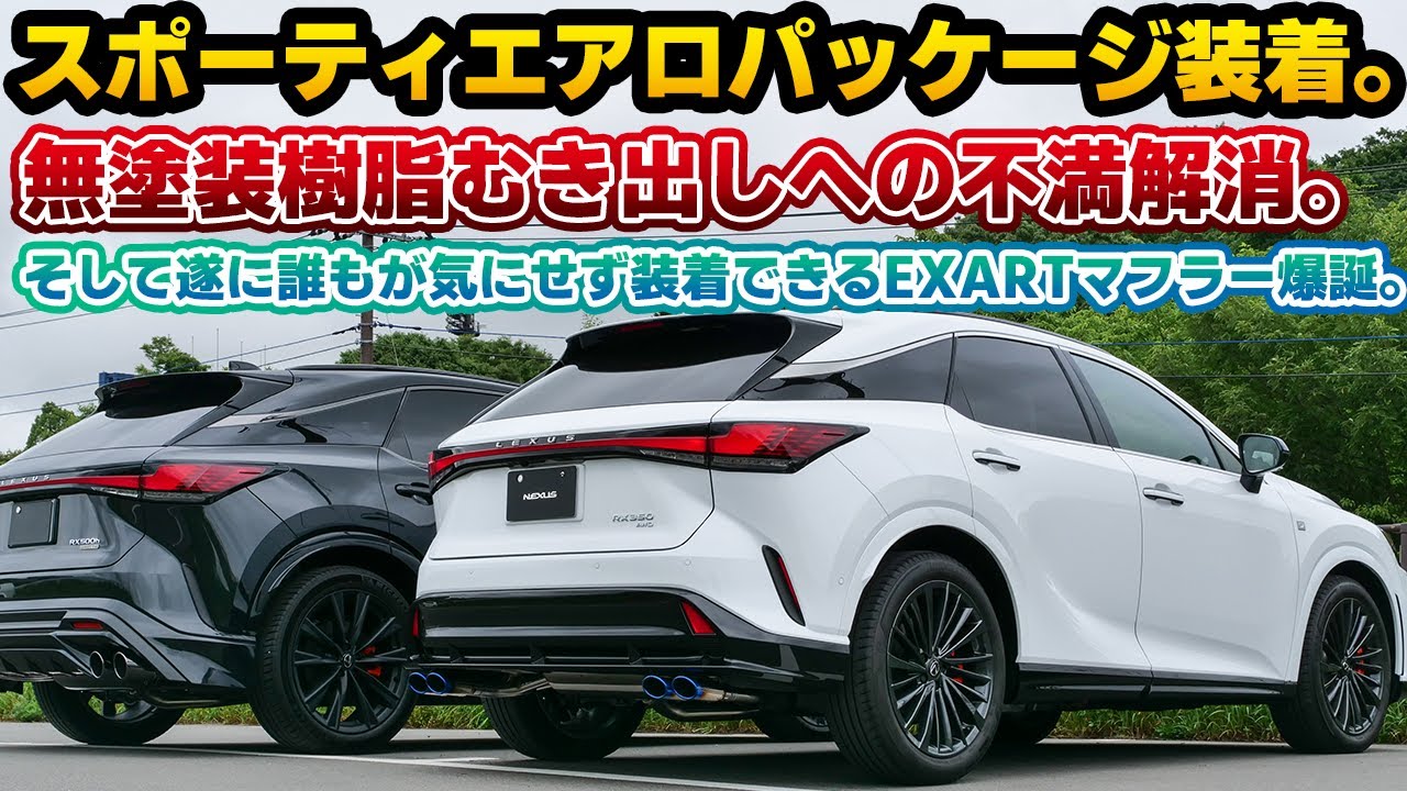 【これにて完成形】スポーティエアロパッケージという選択。RX350の無塗装樹脂むき出しが許せない。思った以上に純正との違いが！そして騒音を気にせず装着できるEXART ONE マフラーシルキーサウンド