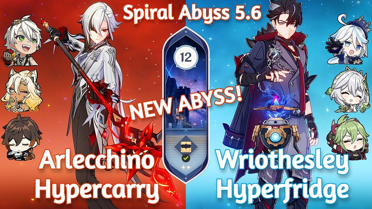 C1 WRIOTHESLEY HYPERFRIDGE x C0 ARLECCHINO HYPERCARRY - New Spiral Abyss 5.6 Floor 12 Genshin Impact