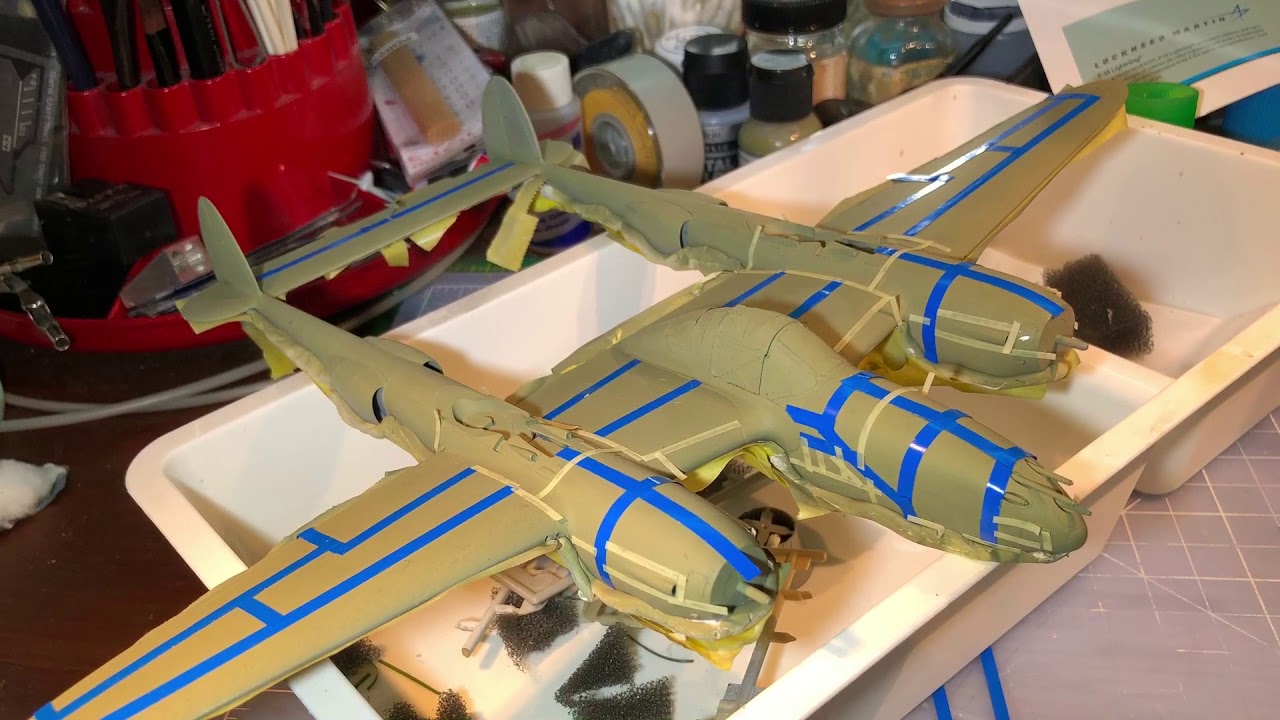 Tamiya P-38G in 1/48 scale. Complete build up with reference pictures