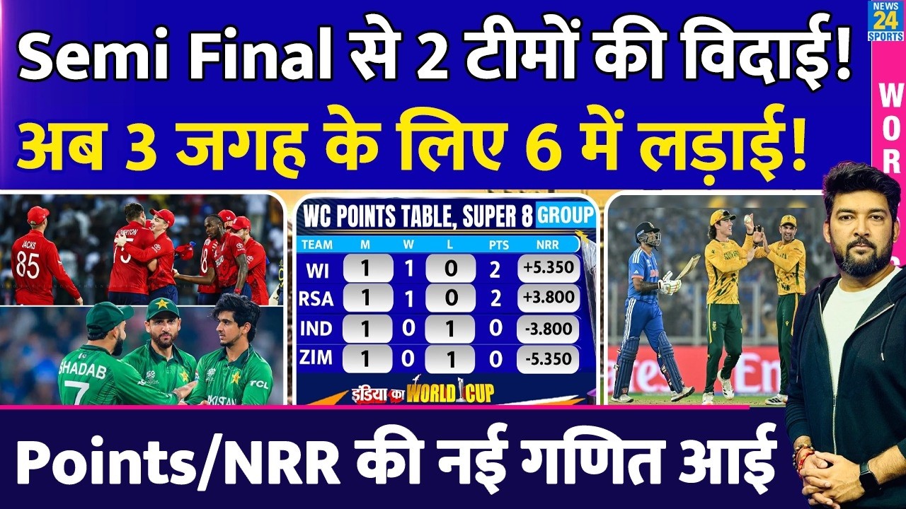 T20 WC Semi Final से ये 2 टीमें बाहर! 3 जगह के लिए इन 6 टीमों में लड़ाई! ये 1 टीम सेमीफाइनल में आई!