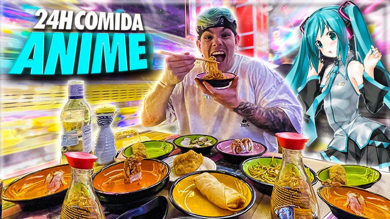 24H COMIENDO COMIDA DE ANIME!! 🇯🇵🍜 **RESTAURANTES OTAKUS DE JAPÓN**