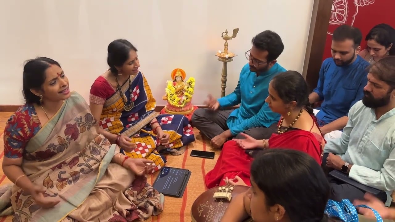 Ranjani Gayatri with students on Vijayadashami |Bharati Deviya