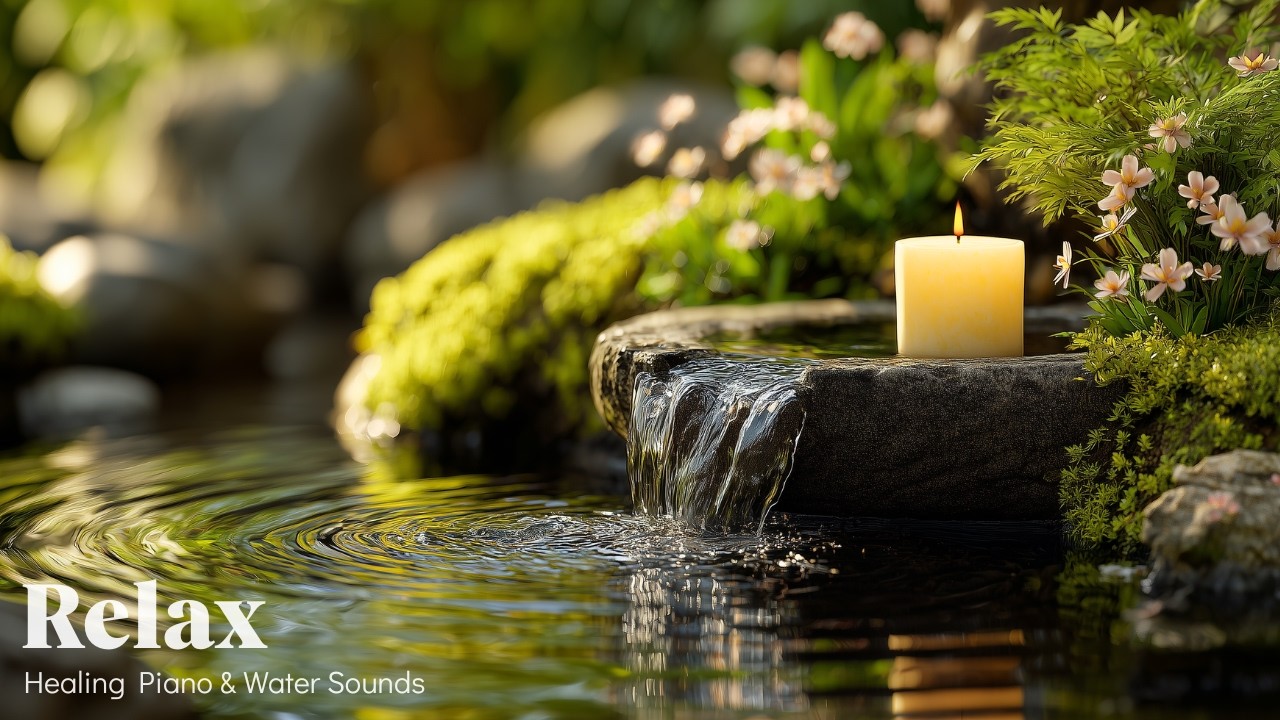 Healing Music with Gentle Water Sounds in Japanese Garden🌿 Calm Mind, Anxiety Relief & Restful Sleep