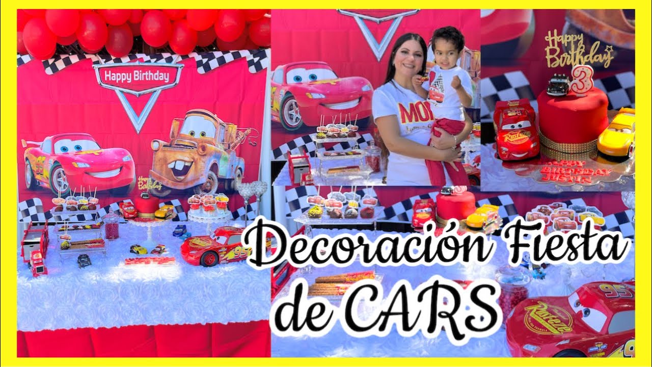 DECORACIÓN FIESTA DE CARS 🥳 IDEAS PARA FIESTA DE NIÑOS DE CARS COLOR ROJO❣️