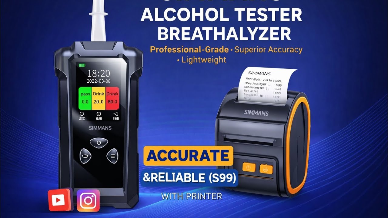 SIMMANS S99 Breath Analyzer | Instant Print Results