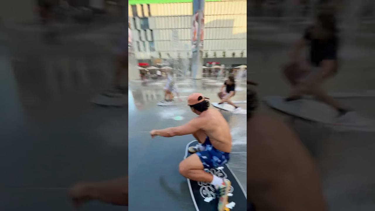 Why go to the beach if you can skimboard in the city!