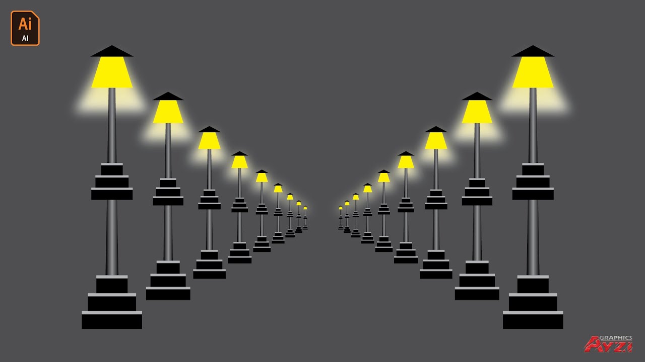 Scale Tool | Street Lamp | Adobe illustrator