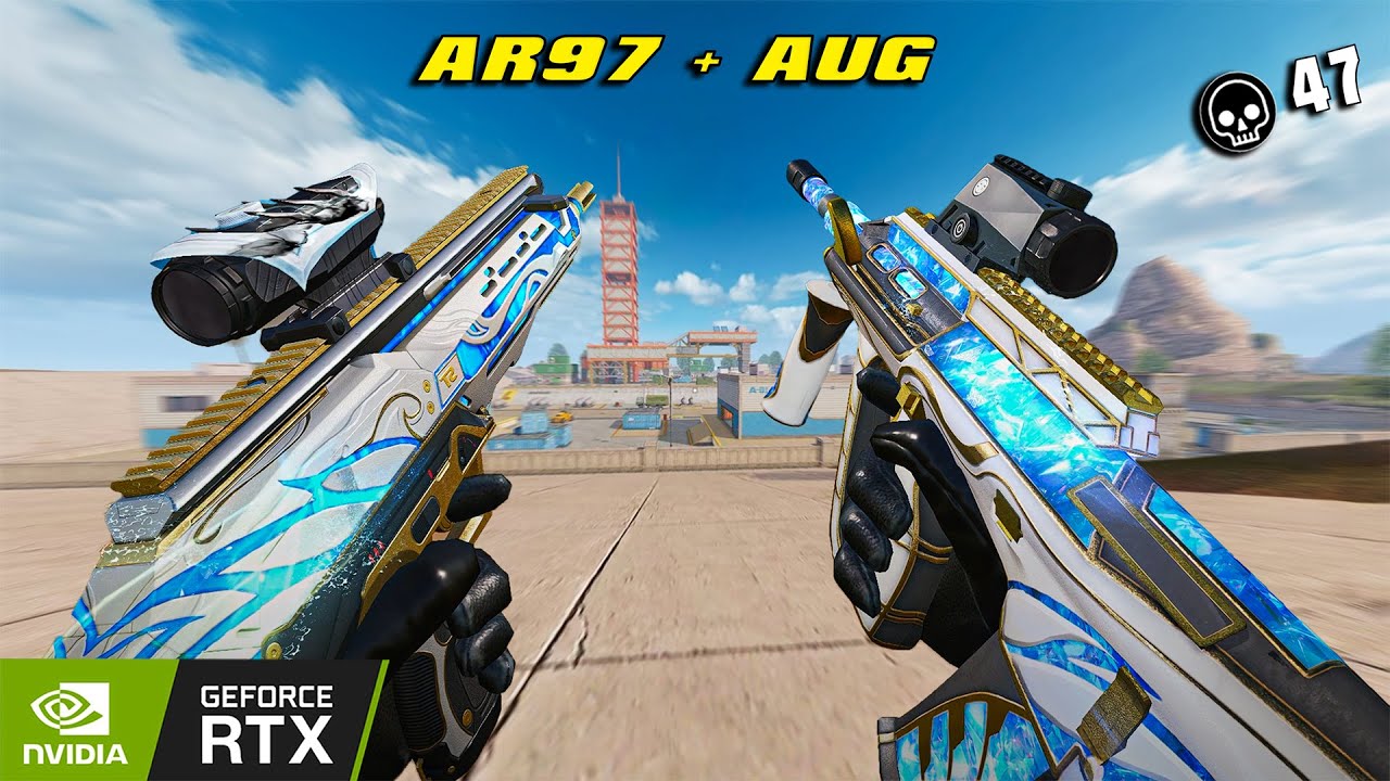 NEW AR97 SUNRISE + AUG SUNRISE SOLO VS SQUAD 47 KILL BLOOD STRIKE DESERTED VALLEY MAX GRAPHIC