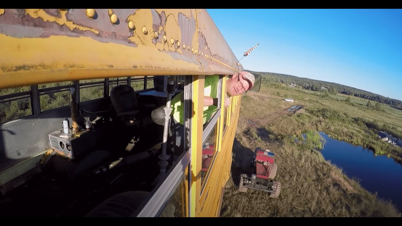 Wisconsin Man Builds Deer Hunting Stand from School Bus (2016)