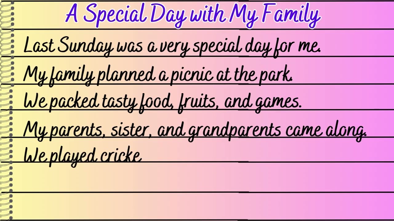 A Special Day with My Family || ESSAY ON A SPECIAL DAY || FEW LINES