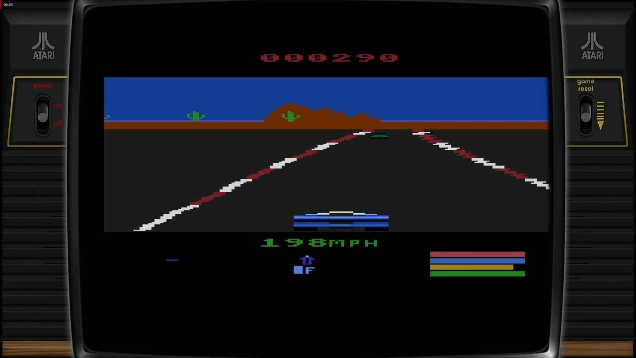 Fatal Run (Atari 2600) Gameplay | Post-Apocalyptic Racing Action 2089