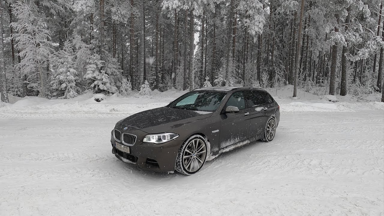 BMW F11 M550d snow driving