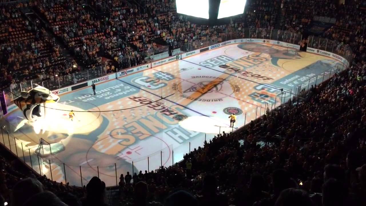 Nashville Predators 2014-2015 Home Opener Ice Projection Bridgestone Arena