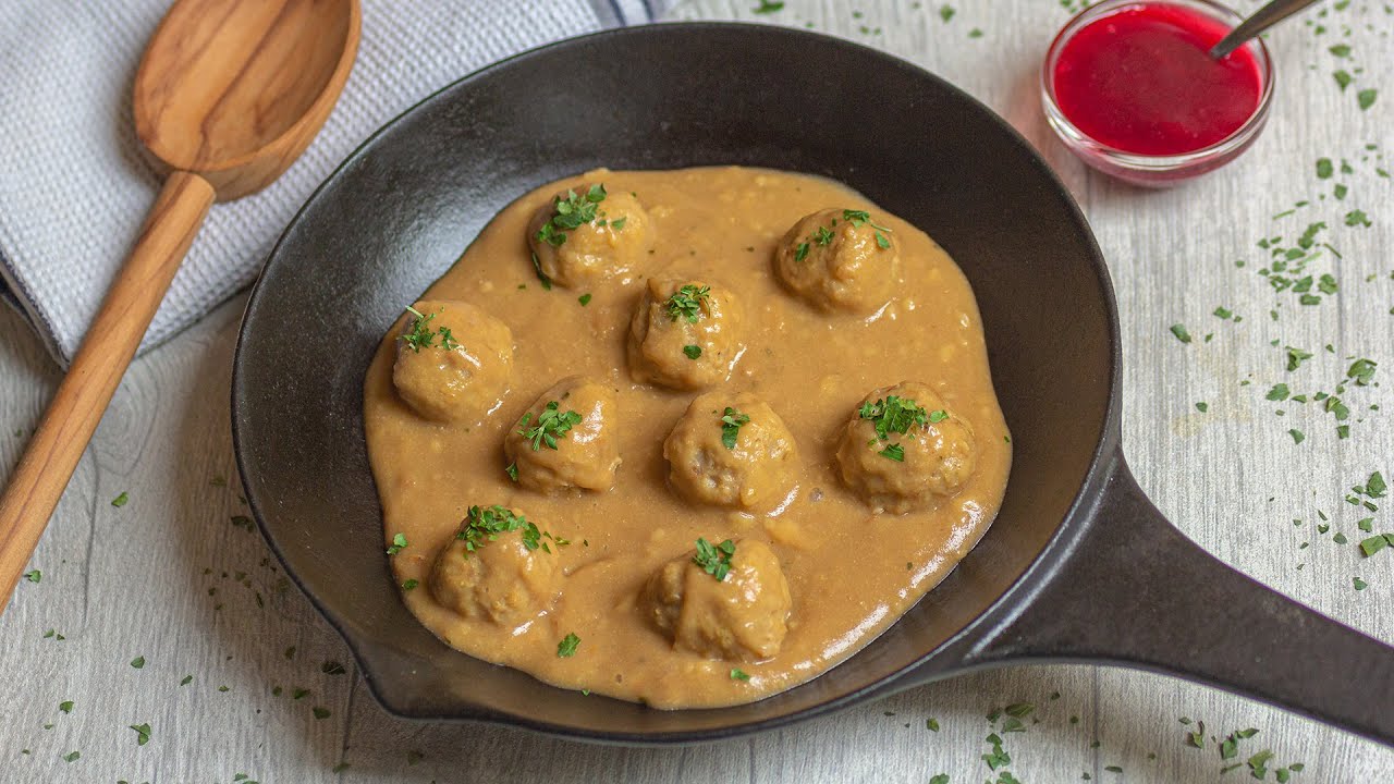 🥕 Vegane Köttbullar in Rahmsoße