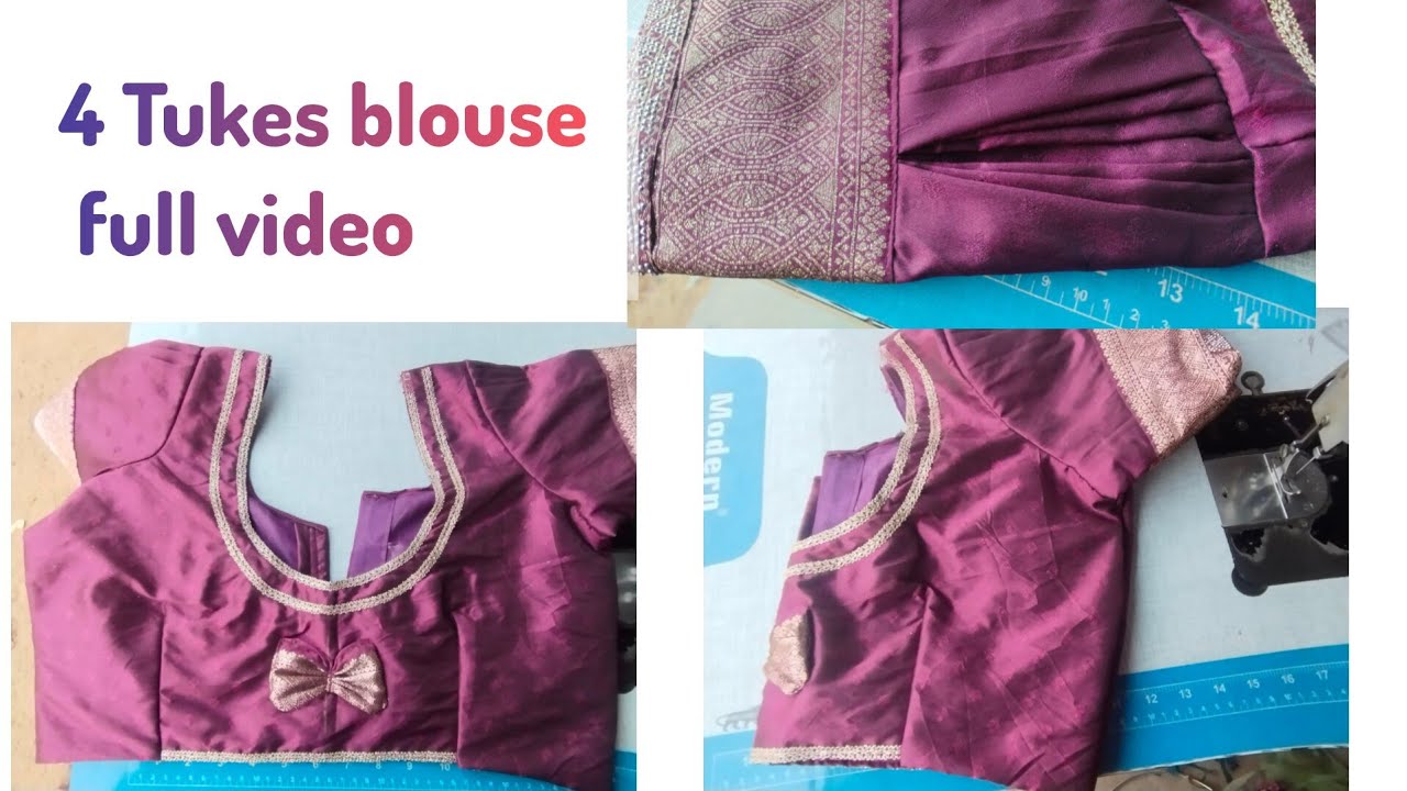 40-42 Size 4Tukes Belt Blouse Front Part Very Easy trick full video Cutting and stitching 