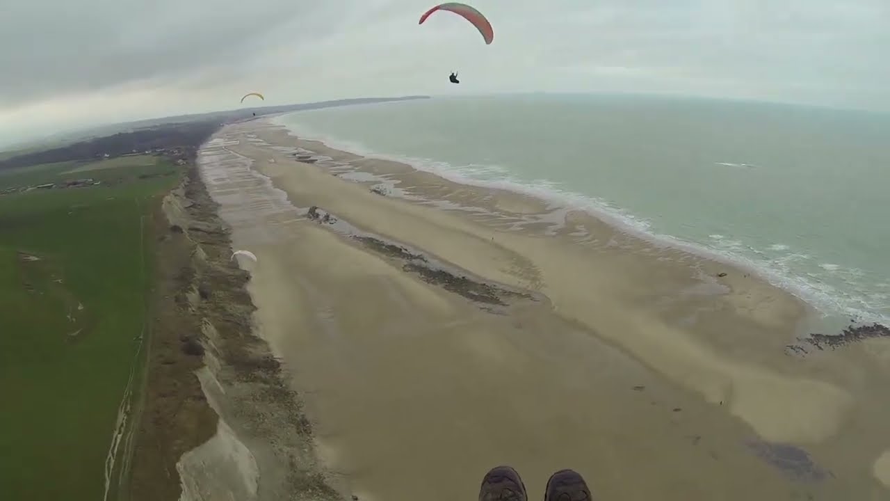 Parapente au Cran d'Escalles 13 janvier 2024 (🤦‍♂️ avec incident de vol!!)