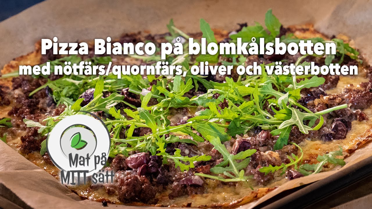 Pizza Bianco p&aring; blomk&aring;lsbotten och #mj&ouml;lfri #sockerfri
