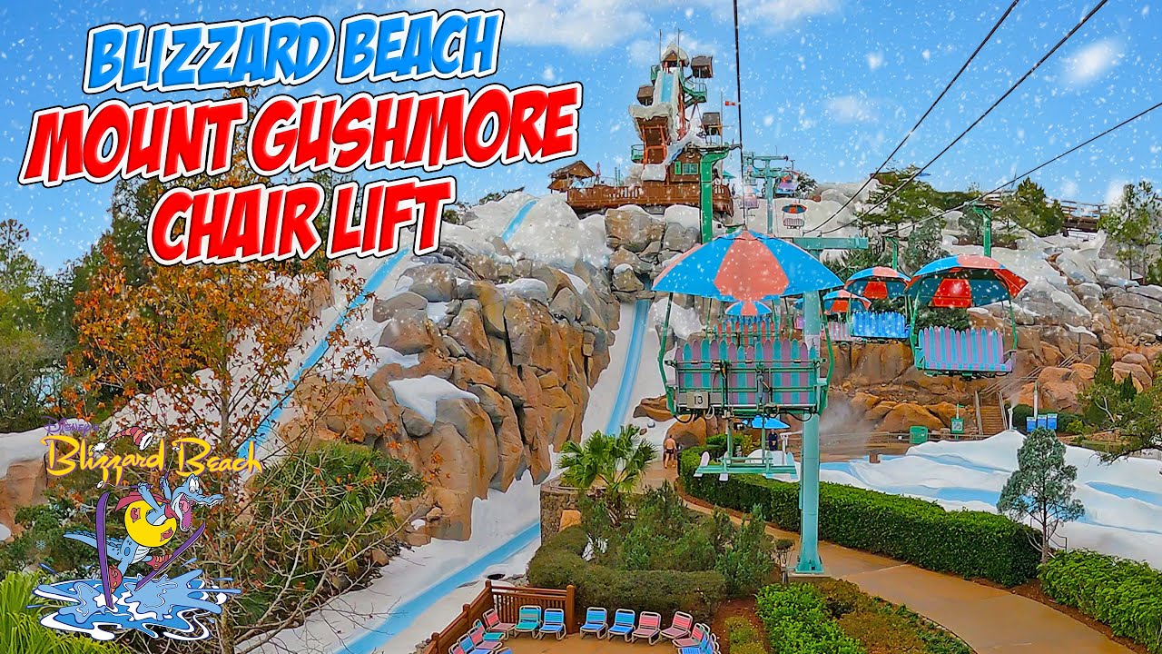 Chairlift to Mount Gushmore at Disney's Blizzard Beach Water Park Walt Disney World (Dec 2024) [4K]