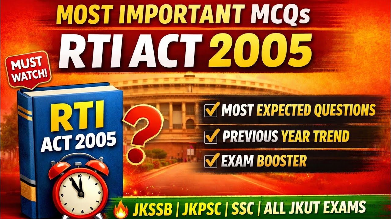 Right to Information Act 2005 MCQ Practice | 45  Expected Questions for Competitive exams 