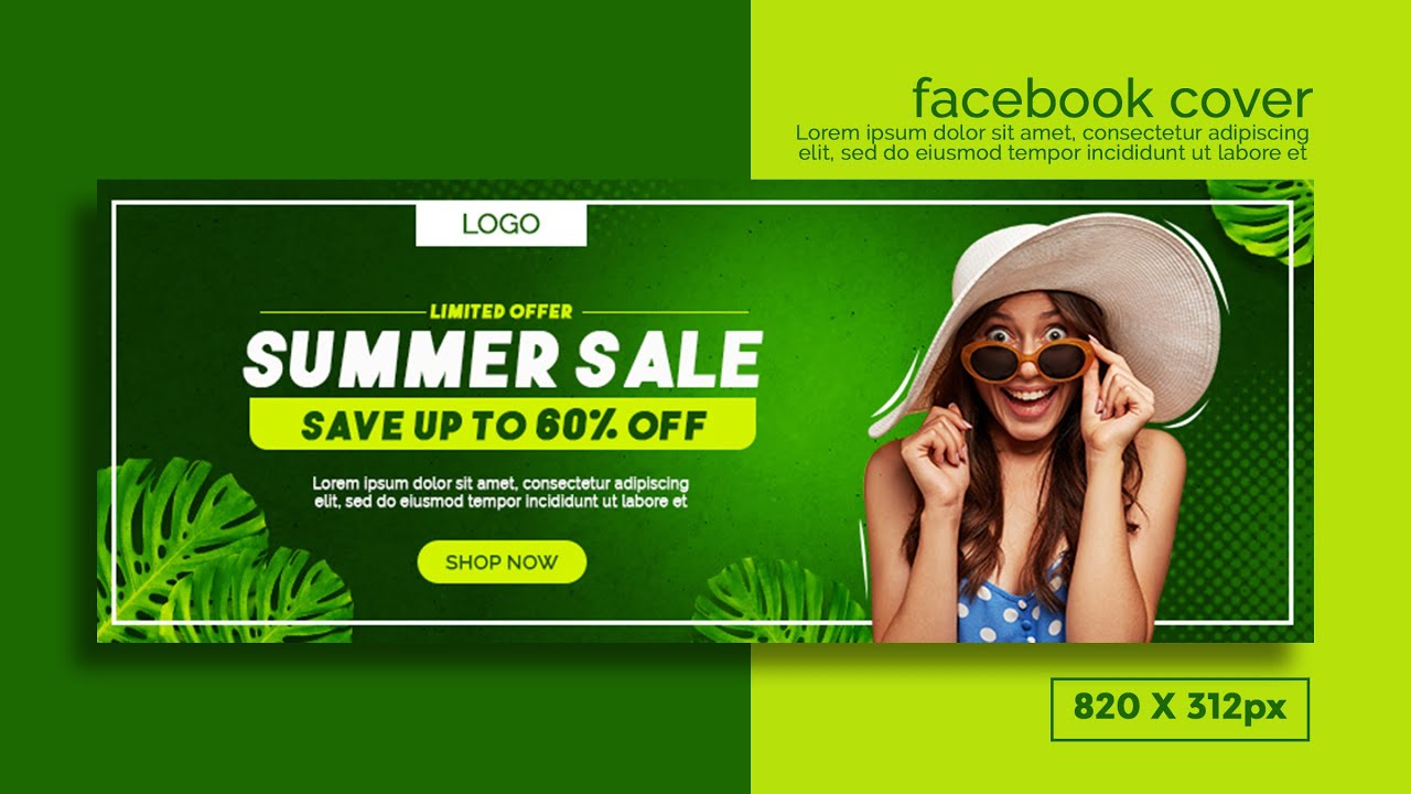 Summer Sale | Facebook Cover Banner Design | Photoshop Tutorials