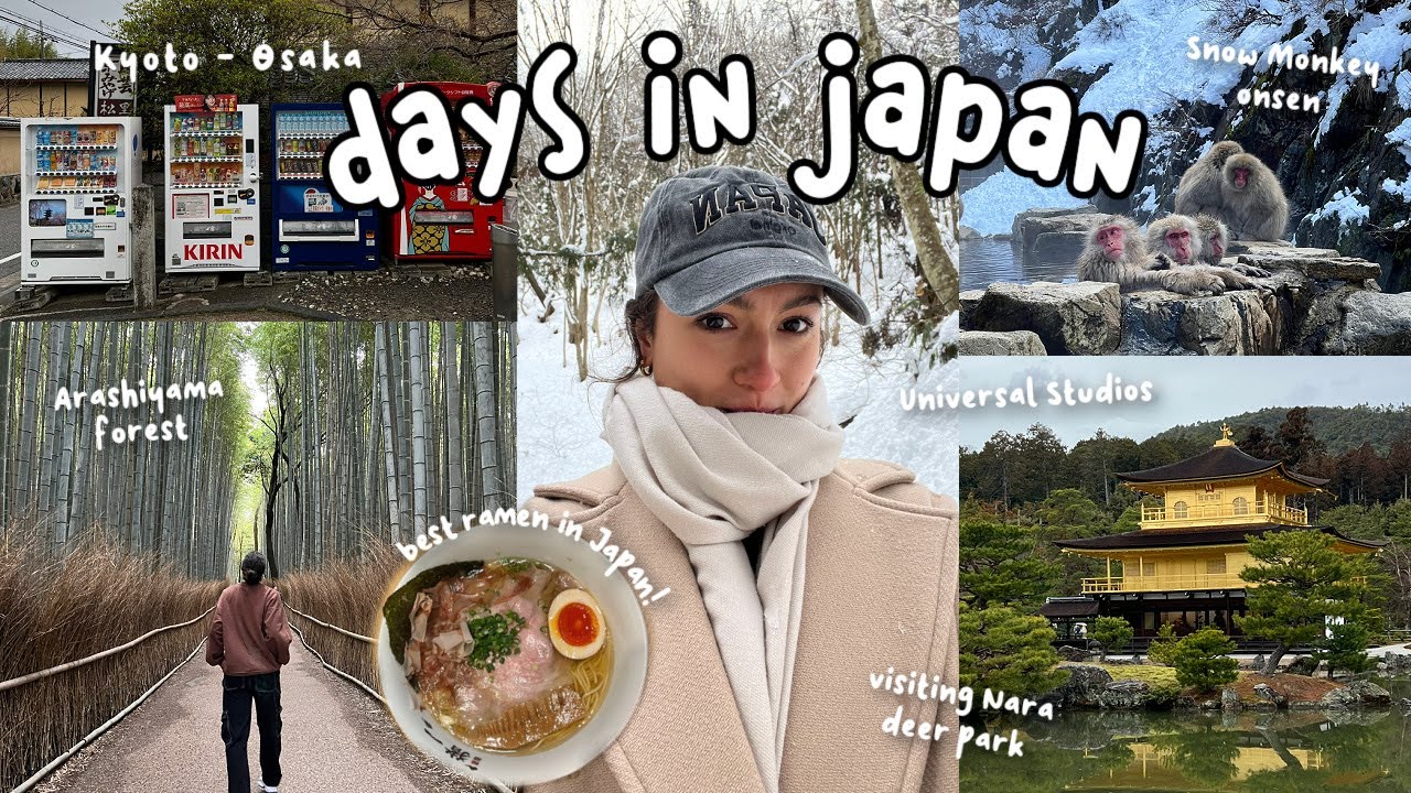 Japan Diaries🌸| Osaka & Kyoto vlog: Arashiyama, Snow Monkey Onsen, Nara deer park, places to eat!