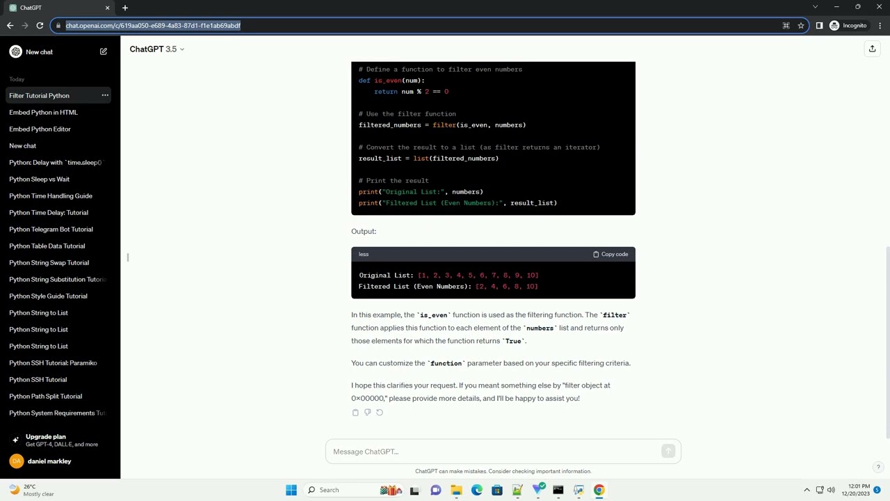 filter object at 0x00000 python