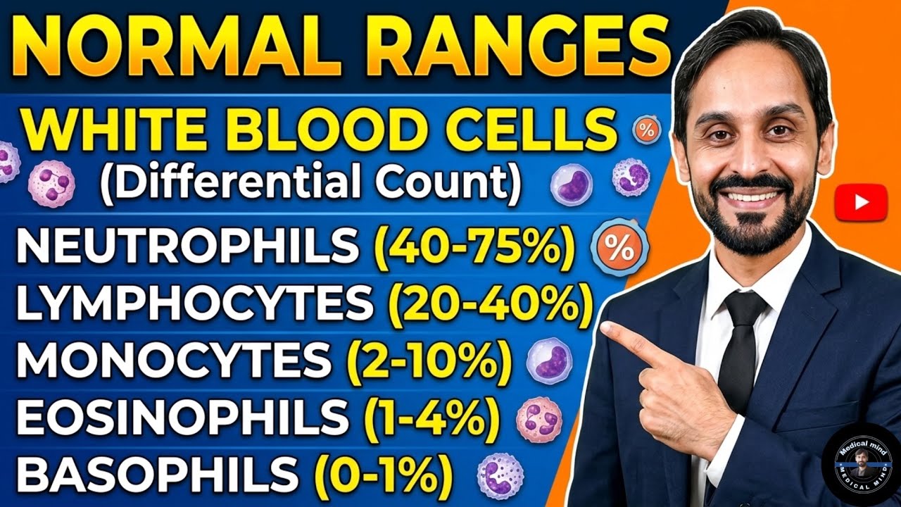 Differential Count Normal Value | Neutrophil, Lymphocyte, Eosinophl, Monocyte, Basophil Normal Value